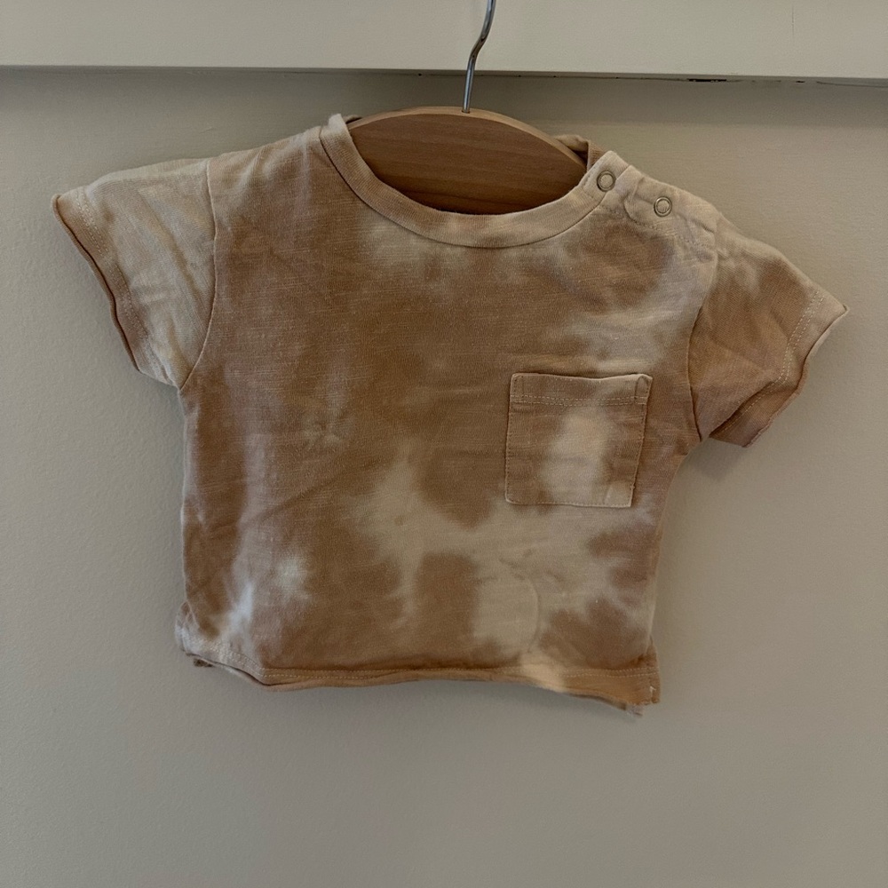 Rylee + Cru Cream and Tan Short Sleeve Tee